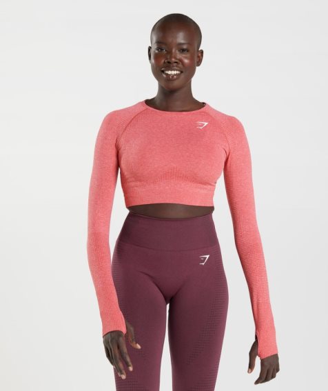 Przycięte Topy Gymshark Vital Seamless 2.0 Damskie Różowe | PL 405PWX